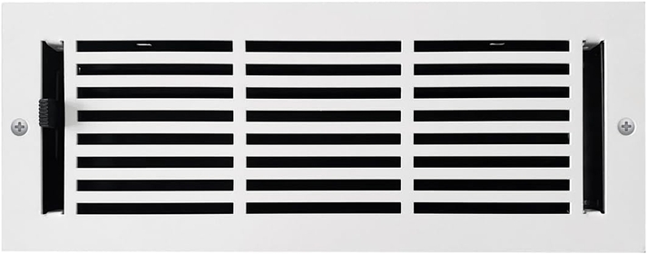 Ceiling & Wall Vent Cover - 4x12 inch, Linear Design, Matte White Finish, Metal Damper Attached, Measure Wall Hole Dimensions (not for Floor use).