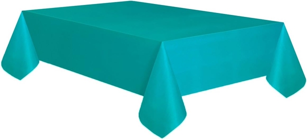Allgala 144-Pack Case Lot Premium Plastic Table Cover Medium Weight Disposable Tablecloth-54"x108"-Turquoise -TC58112