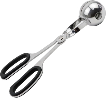 Mini Meat Baller,  Stainless Steel Non-Stick Meatball Maker, Tongs for Cake, Ice Cream, Dough, Ball Sizes 1.3"