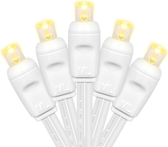 Christmas Lights 50 LED 17FT Commercial Mini LED String Lights, 120V UL, White Wire Xmas Lights for Indoor & Outdoor Use, Holiday Party Decorations,Trees, Light Displays (Warm White)