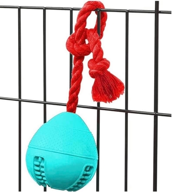 Interactive Dog Toys, Crate Training Aids for Puppies, Puzzle Treat Dispenser with Rope, Helps with Anxiety