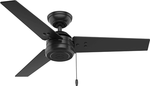 50260 Cassius Outdoor Ceiling Fan with Pull Chain, 44", Matte Black Finish