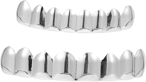 1 Set Denture Teeth Fangs Halloween Party Favors Diamond Teeth Caps Haunted House Props Fake False Teeth Vampire Fangs Vampire Costume Party Cosplay Prop Aldult Jewelry Copper Man