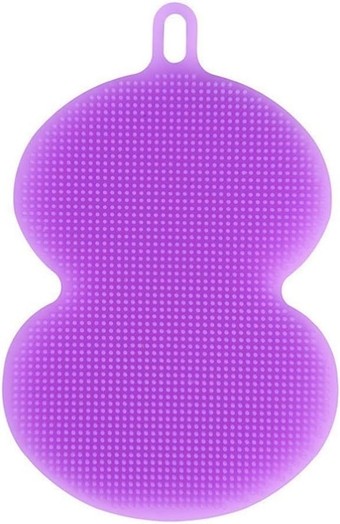 Multifunctional Cleaning Brush Pot pan Cleaner Kitchen Gadgets Brush Dish Cleaning Brush Dish Brush Silicone Scrubber Bowl Cleaning Brush pots and Pans Purple Sponge