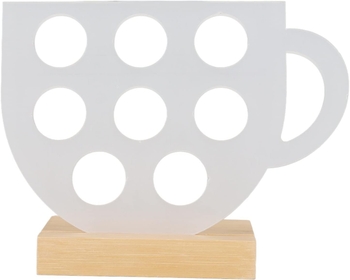 8 Holes Capsule Coffee Stand Cup Shape Elegant Coffee Pods Holder Acrylic Coffee Pods Storage Holder Rack Stand with Bamboo Base
