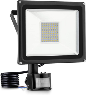 Motion Sensor Led Flood Lights 50W 5000LM Warm White Outdoor Security Floodlights IP65 Waterproof Auto ON/Off Lamp for Garage Billboard Garden Stairs 6500K AC110V