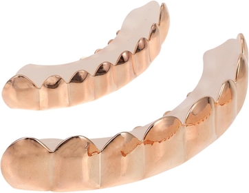 1 Set Denture Vampire Costume Teeth Diamond Teeth Caps Tooth Cap Artificial Halloween Teeth Cosplay False Teeth Hip Hop Costume Cosplay Copper False Teeth Accessories Demon Woman