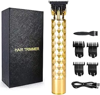 Hair Clippers for Men, USB Rechargeable Hair Trimmer Professional Electric Hair Clipper Shaver Trimmer Men Barber Hair Cutting Machine for Men (Color : Gold C)