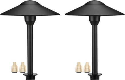 ® 3W Landscape  12V Landscape Lights Low Voltage Landscape Path Lights Warm White Waterproof Outdoor Replaceable G4 LED Bulb for Garden Pathway Lawn Yard (Black, 2-Pack)