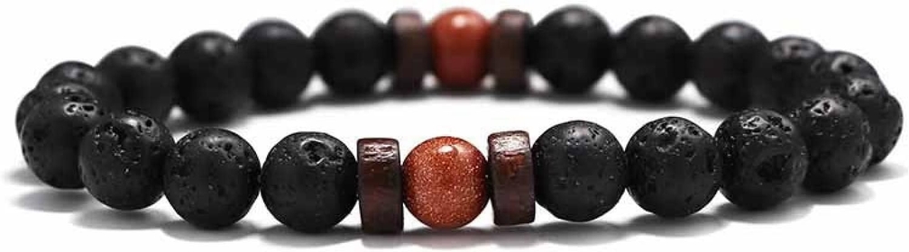 Mens Lava Rock Bracelet for Women Aromatherapy Anxiety Essential Oil Diffuser Volcanic Stone Bead Bangle for Men and Women,Sands