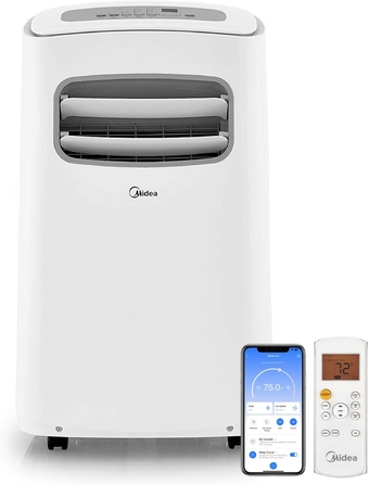 10,000 BTU ASHRAE (5,800 BTU SACC) Portable Air Conditioner, Cools up to 200 Sq. Ft., with Dehumidifier & Fan mode, Control with Remote,  Alexa & Google Assistant, Easy-to-use and Install