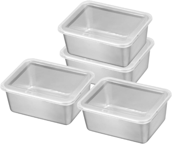4pcs Boxes vegetable box food box dumpling box refrigerator sealing food boxes picnic box Organizer storage box freezer refrigerator box food glass containers square Pickle