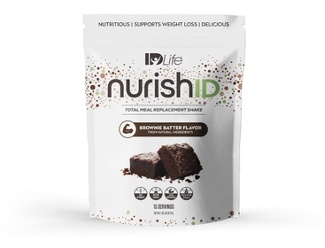 | NurishID Shake - Brownie Batter | Shake Infused with Slow-Digesting Carbs, Superfoods, Vegetable Blend & Six Adaptogenic Mushrooms, Build Lean Muscle, and Manage Weight - 15 Servings
