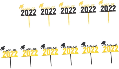 12pcs party supplies graduation photo fruit cocktail banner Gift graduation season desktop appetizer Insert card Graduation Cake Inserts cupcake cups food 2022 graduation cake