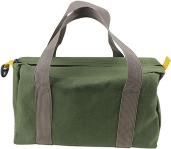 16 Inch Wide Mouth Tool Bag, Canvas Tool Bag, Heavy Duty Tool Storage Bag, Large Capacity Tool Tote Bag for Electricians, Power Tool Organizer Pouch, Tool Bags for Men