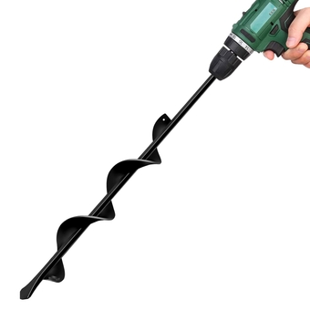 LONGRUN Auger Drill Bit for Planting-1.7"x15" Planting Auger, Garden Spiral Hole Drill Bulb Planter Tool for Planting, Bedding Plants, Flowers, Umbrella Holes - 3/8 Inch Hex Drive Drill Augers