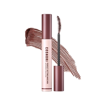 Perfect Waterproof Mascara Long&Curl 03 Rosy Brown – Long-Lasting Smudge-Proof Mascara, Long lash, Strong fixing, Silk Amino Acids, Hyaluronic Acid, Panthenol, 0.23fl oz (7ml)