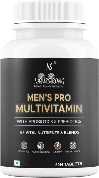 Daily Immunity Boosters Multivitamin Supplements for Men with 67 Vitamins Nutrients & 14 Blends Multivitamins for Men Adults Bodybuilding with Probiotics Prebiotics - 60 Tablets