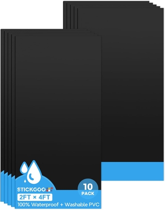 Black Ceiling Tiles 2ft x 4ft, Smooth PVC Ceiling Panel - Waterproof, Fire-Rated, No Breakage - Decor Coverings 24 x 48in - 10 Pack Cover 80 Sq. Ft