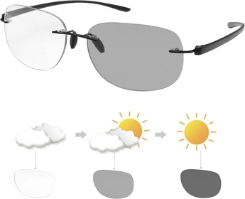 Photochromic Bifocal Reading Sunglasses Anti Blue Light Computer Glasses Rimless Transition Sun Readers for Women Men