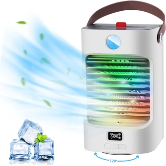 Portable Air Conditioner,Rechargebable Personal Evaporative Air Cooler with Humidifier, Purifier, Auto Oscillation, 3 Speeds,Mini Quiet Desktop Cooling Fan for Home Office Outdoor