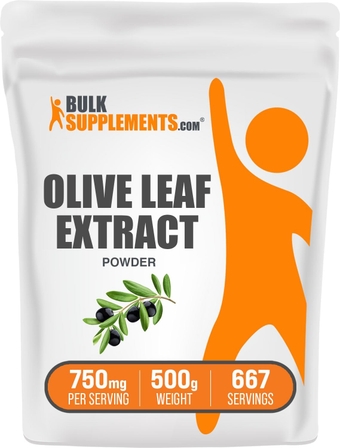 Olive Leaf Extract Powder - Herbal Supplement Powder, Antioxidants Source - Gluten Free - 750mg per Serving, 667 Servings (500 Grams - 1.1 lbs)