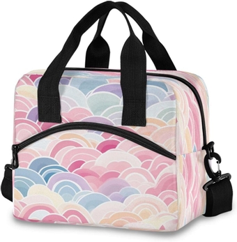Insulated Lunch Bag for Women Men Cartoon Rainbows Leakproof Lunch Box Reusable Cooler Tote Bag with Adjustable Shoulder Strap for Work Outdoor Picnic