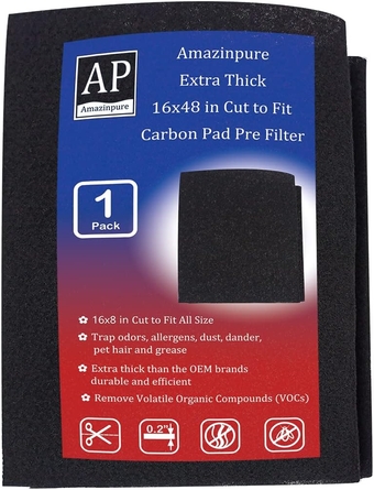 16x48 in Cut to Fit Carbon Pad Pre Filter Honeywell Round HPA100 HPA200 HPA300 Series Consoles Winix 5500 Range Hood Filter Pet Cat Litter Box Filter