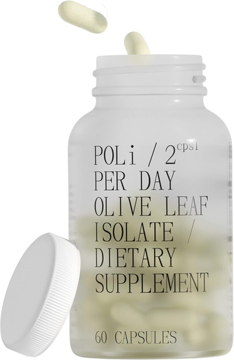 Poli | Olive Leaf Extract Dietary Supplement | 10mg of Hydroxytyrosol, 100 mg Oleuropein | Immune Support Supplement | Greece Manufacturing | Bottle of 60 Vegan Capsules (30 Servings)
