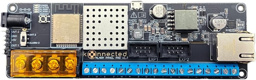 12-Zone Wired Smart Alarm Panel -  Alarm Panel Pro (Board Only) - Make Wired Alarm System Smart - SmartThings, Alexa - No Batteries - No Monthly Subscription - Wi-Fi - Ethernet - PoE