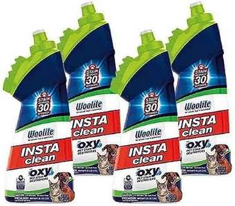 BISSELL InstaClean Oxy Pet Spot and Stain Remover with Brush Head, 4 pack, 17409