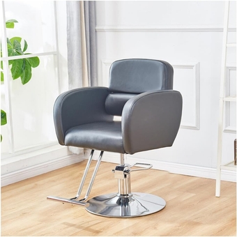 ,Salon Hydraulic Recline Swivel Adjustable Hair Cut Chair Professional Hairdressing Shaving Chair,White (Gray)