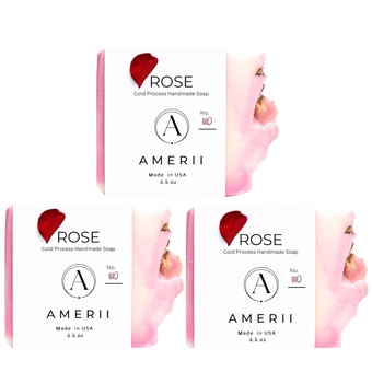 All Natural Soap - Handmade Soap with Rose Essential Oils, Cold Process Natural Body Soap for Women, Organic Soap Bar - Artisan Crafted