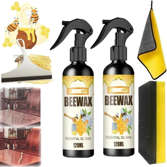 Ouhoe Beeswax Spray Furniture Polish, Natural Micro-Molecularized Beeswax Spray, Ailsion Beeswax Spray, Beeswax Spray for Wood Floors Table Chair Cabinet Hardwood Home (2PCS)