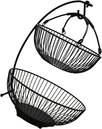 Fruit Storage Basket Fruit Basket for Kitchen Hanging Fruit Baskets for Kitchen Fruit Holders Wire Vegetable Bowl Wire Fruit Basket Hanging Basket Steel Bar Wire Basket Desktop