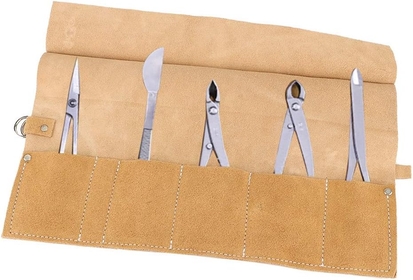 5 Slots Leather Tool Roll Pouch Bag,Chisel Roll,Waxed Canvas Tools Wrench Roll Up Pouch,Chisel Carrying Case,for Electrician,Carpenter or Mechanic, Chisel Roll, 5 Slots Leather Tool Roll Pouch B