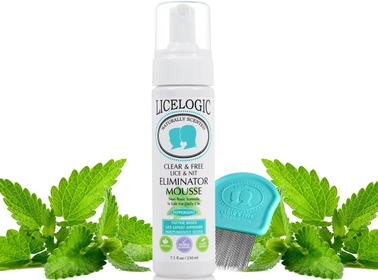 Clear & Free Lice Treatment Mousse & Nit Comb Set, Peppermint - Effective Against Super Lice, Kills Eggs & Nits, Prevents & Repels Lice, Safe, Not Toxic, Naturally Derived Licezyme