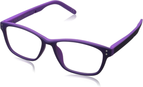 Women's P200 Square Reading Glasses, Opaque Dark Purple/Transparent, 59 mm, +2.50