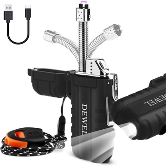 360 Flex Electric Candle Lighter, Plasma USB-C Rechargeable Arc Lighter, Flameless BBQ Hunting Lighter, Waterproof LED Flashlight Lighter, Christmas Stocking Stuffers for Him Adults Dad Husband Guys…