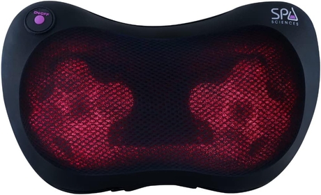 - TAO Massage Pillow - Shiatsu Kneading Massage Pillow - Portable, Ergonomic - with Infrared Heating, Dual-Rotating Massage Heads - Includes Car Power Adapter - for All Skin & Body Types