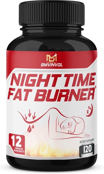 Night Time Fat Burner 120Capsules, 12-in-1 Powerful Blend of Green Tea, Ceylon Cinnamon, Green Coffee Bean, Garcinia Cambogia, White Kidney Bean, Lemon Balm, Passion Flower