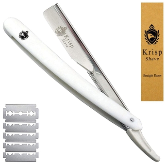 Professional Classic Straight Edge Barber Razor For Close Shaving - Salon Quality Men's Beard Cut Throat Shavette With 10 Shaving Blades