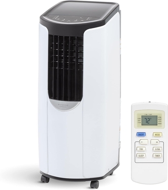 USA 3-in-1 WOOZOO Portable Air Conditioner with Built-In Dehumidifier, Fan Mode, 24-Hour Timer, Remote Control, Complete Window Mount Exhaust Kit, 10,000 BTU, 450 Sq ft, White