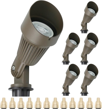 ® 4W Landscape lighting 12V Landscape Lights Low Voltage Landscape Spotlights Warm White Waterproof Outdoor Replaceable LED Bulb for Garden, Lawn, Porch, Patio and Yard (Bronze, 6-Pack)