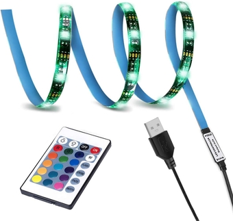 LED TV Backlight, USB LED Strip Light,RGB Multi-Colour LED Light Strip Kit Waterproof IP65, 30LED with Wireless Remote Controller for TV/PC/Laptop Bias  (3.28Ft)
