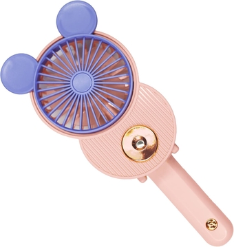 Cute Mickey Misting Mini Fan, Handheld Portable USB Rechargeable Fan with 3 Adjustable Speeds, Foldable Personal Fan For Travelling(Pink)