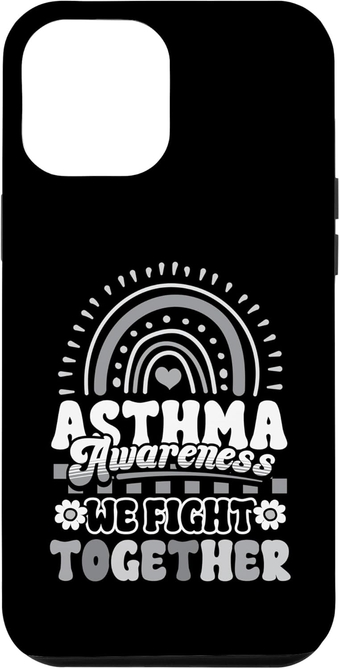 iPhone 13 Pro Max Asthma Awareness We Fight Together Gray Ribbon Rainbow Case