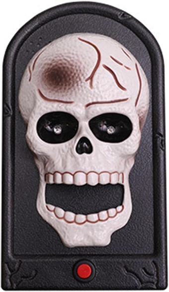 Halloween Doorbell,Halloween Decoration,Haunted Doorbell Halloween Decor with Spooky Sounds,Trick or Treat Event for Kid (Black White Skull, 19.5cm*11cm)