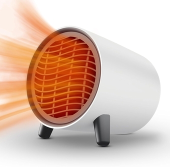 Portable Small Space Heater Indoor, Fast Heating 600W Energy Efficient Mini Personal Heater Overheating & Tip-Over Protection for Home Bedroom Office Desk Indoor Use(White)