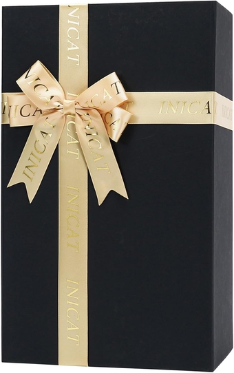 Collapsible Gift Boxes with Lids and Champagne Bow for Presents,Wedding,Christmas,Birthday（Black）